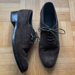 Tod’s Brown Suede Laced Shoes, Size 36.5